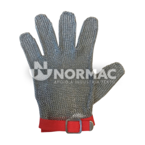 LUVA MALHA AÇO REVERSÍVEL U-SAFE 3/M/VERMELHO
